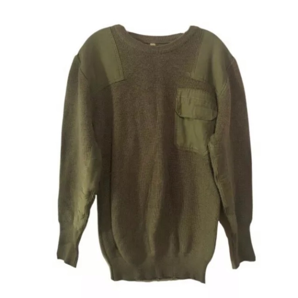 Vintage military commando issue olive drab tactical sweater